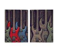 Guitar Pattern Passport Holder, ID Card Protector Case Passport Holder with Slot Passports Travel Wallet Document Cover for Women And Men