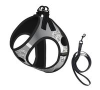 Guitar pattern print Dog Harness and Leash Set, Reflective Adjustable Puppy Vest for Small Medium Large Dogs, Cats