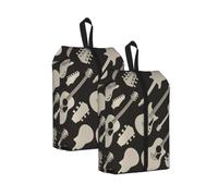 Guitar Pattern Print Durable Travel Shoe Bags for Storage and Packing, Water-Proof Shoe Bag with Smooth Zipper