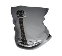 Guitar Pattern Print Winter Neck Gaiter Warmer, Soft Face Mask Scarf For Cold Weather Skiing Cycling Outdoor Sports
