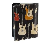 Guitar pattern Printed Passport Holder - 6.5 x 4.5 Inch RFID Blocking Travel Wallet,Stylish Passport Cover,Lightweight Document Organizer for Cards
