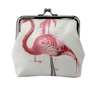 Guitar pattern Prints Coin Purses with Kiss-lock, PU Leather Mini Pouch Change Wallet for Men Women, Flamingo Print, One Size, Fashion