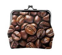 Guitar pattern Prints Coin Purses with Kiss-lock, PU Leather Mini Pouch Change Wallet for Men Women, Funny Roasted Coffee Beans, One size