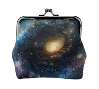 Guitar pattern Prints Coin Purses with Kiss-lock, PU Leather Mini Pouch Change Wallet for Men Women, Galaxy, One size