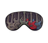 Guitar Pattern Sleep Mask for Women Men Soft Breathable Sleep Eye Mask Soft Eye Cover Light Blocking Sleeping Masks Adjustable Blindfold for Travel Home Office Naps & Gifts