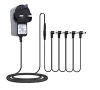 Guitar Pedal Adaptor Power Supply 9V DC 1A Centre Negative One Spot Charging Adapter Wall Charger Plug with 5 Way Daisy Chain Cables Cords for Guitar Bass Effects Pedal and Keyboard