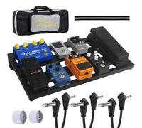 Guitar pedal board-Super light aluminum effects pedalboard with Bag - 19.8'' x 11.87'' x 4'’ Compact design, durable & portable, easy cable management - Perfect for Guitar & Bass Effects Pedal board