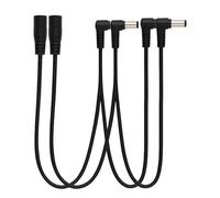 Guitar Pedal Power Cable Daisy Chain - 2 Pack 9V DC Power Supply Splitter for Effects Pedals - 1 to 2 Way Power Distribution Cable with 5.5x2.1mm Connectors - Pedalboard Accessories for Musicians