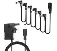 Guitar Pedal Power Supply Adaptor, 9V DC 1A Guitar Adapter Center Tip Negative Sleeve Positive Power Source Charging Daisy Chain Adapter for Guitar Bass Effects Pedal Stompbox Noise Reduction 6.6ft
