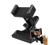 Guitar Phone Holder - Non-Slip Head Clamp, Portable Mount Accessory | Rotating Phone Stand For Guitar Ukulele Bass Musicians, Adjustable Secure Holder, For Lyrics And Chords And Daily Practice