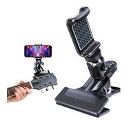 Guitar Phone Holder, Rotating Clip Solution, Phone Holder Support For Professional Music Accessories Long Lasting Application Heavy Duty Studio Supplies Daily Stream Recording Accessory Ukulele Unit