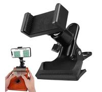 Guitar Phone Holder - Stringed Instrument Clamp, 1 Musical Mobile Bracket For Song Recording, Friction Grip Cradle With Rotating, Audio Equipment, Portable Device Support For Bass