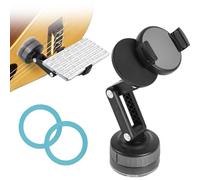 Guitar Phone Holder, Suction Cup Mobile Phones Holder Mount with 90 Degrees Rotatable Portable Practical Guitar Ukulele Electric Bass Accessories for Teaching Video Recording Live Car Streaming