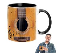 Guitar Piano Cup - Musical Ceramic Mug, Instrument Holder | Artistic Beverage Container Desk Decoration Collector Accessory with Handle for Milk Tea Lovers Home Coffee Drinking Gift Table Dec