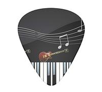 Guitar Piano Pattern Guitar Plectrums 12 Pieces Set =>> Comfortable In The Hand With Smooth Edges Three Thicknesses To Match
