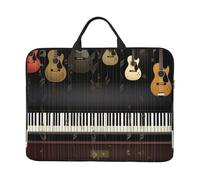 Guitar Piano Pattern Laptop Case Sleeve 14 inch Shockproof Protective Notebook Case Travel Laptop Bag with Handle Waterproof Computer Cover Briefcase Handbags for Men Women