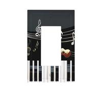 Guitar Piano Pattern Modern Single-Gang Switch Wall Plate â€“ Premium Pc Material Decorative Cover with Full-Panel Printed Design, Easy Installation for Residential & Commercial Use