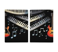 Guitar Piano Pattern Passport Card Holder Travel Passport Covers Case Pu Passport Book Cover Passport Wallet Cover Case Passport Protective Cover Unisex Passport Protector, style, 20.3x13.8cm