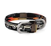 Guitar Piano Pattern Pet Collar, Adjustable Dog Collars with Buckle Stainless Steel D-Ring, Comfortable Collar for Small Medium Dogs and Cats