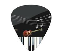 Guitar Piano Pattern Print,12 Pcs Guitar Pick,3 Different Thickness Plectrums for Acoustic Guitar Bass Ukulele (0.46mm 0.96mm 0.71mm)