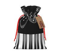 Guitar Piano Pattern -Print Burlap Drawstring Bags - Eco-Friendly Reusable Pouches For Wedding Favors, Christmas & Birthday Presents.