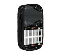 Guitar Piano Pattern Print Pencil Case Coin Key Card Bag Purse Large Pen Pouch for Kids Boys School Office