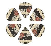 Guitar Piano Pattern Printed Guitar Picks Plectrum,Guitar accessories,6pcs 0.96mm