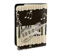 Guitar Piano Pattern Printed Passport Holder - 6.5 x 4.5 Inch RFID Blocking Travel Wallet,Stylish Passport Cover,Lightweight Document Organizer for Cards