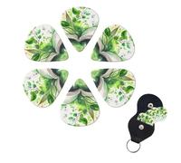 Guitar Pick 6 Picks Fashion Personalized Pick Electric Guitar Plectrums Instrument Accessories Watercolor Green Book Guitar Pick for Ukulele Electric Guitar Acoustic Electric