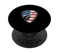 Guitar Pick American Flag Music Graphic PopSockets Adhesive PopGrip