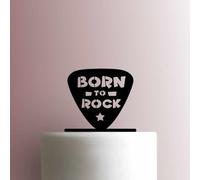 Guitar Pick Born to Rock Acrylic Cake Topper 3mm Thick Premium Laser Cut Cake Decoration for Birthday, Wedding, Baby Shower & Party Cakes Durable Reusable