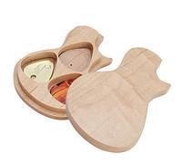Guitar Pick Box Set, Exquisite Sturdy Wood Color Practical Pick Box, Maple Solid Wood Music Enthusiast for Guitar