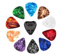 Guitar Pick Bulk Pack - Bass Fingering Tools, Student Sampler Kit | 10X Multicolor Pieces With Smooth 0.46mm Thickness For Classical Performance, Acoustic Practice, Folk Training