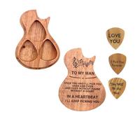 Guitar Pick Case Wood, 3 Pack Personalized Guitar Picks, Guitar Picks Wooden Personalized Holiday Gifts,E