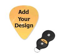 Guitar Pick Design Custom Logo Text Here For Acoustic Guitar, Violin, Ukulele, Bass (6 Packs)