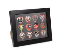 Guitar Pick Display Frame, Guitar Pick Display Case with 12 Plectrum Inlay Slots, Desktop and Wall Mountable, Guitar Pick Case Gifts for Men, Guitar Players, and Musicians, 17x21cm