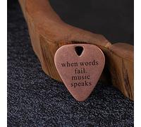 Guitar Pick Engraved Musician Gift Custom Boyfriend Girlfriend Accessories Gift For Dad When words fail Music Speak (Copper When Words Fail Music Speaks)
