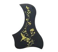 Guitar Pick Guard Replacement Parts Acoustic Guitar Pickguard Bird Style DIY Self-adhesive Celluloid Pick Guard For 40" 41" Folk Guitar Gold Silver Color(C1)