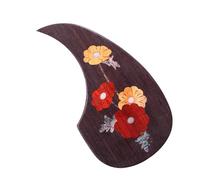 Guitar Pick Guard Replacement Parts Folk Guitar Solid Wood Pickguard Acoustic Guitar Water Drop-shaped Carved Inlay Board(24)