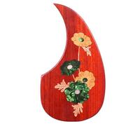 Guitar Pick Guard Replacement Parts Guitar Solid Wood Pickguard Acoustic Guitar Teardrop-shaped Carved Inlaid Pickguard Protects The Guitar From Scratches(26)