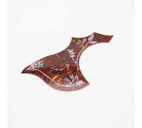Guitar Pick Guard Replacement Parts Left And Right Handed Folk Acoustic Guitar Pickguard 40" 41" Hummingbird Flower Decorative Pattern Anti-scratch Plate(Red,Left)