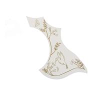 Guitar Pick Guard Replacement Parts Self-adhesive Folk Acoustic Guitar Bird Shape Pick Guard Sticker Guitar Accessories Printed Pattern Scratch Plate(3-white)