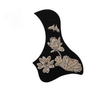 Guitar Pick Guard Replacement Parts Self-adhesive Folk Acoustic Guitar Bird Shape Pick Guard Sticker Guitar Accessories Printed Pattern Scratch Plate(2-gold)