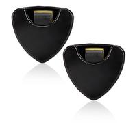 Guitar Pick Holder, 2Pcs Guitar Pick Box Metal Guitar Pick Holder Case Guitar Accessories Hollow Out Design with Internal Elastic Device Easy Remove Paddle Hold up to 3-6 Plectrums Same Time Black