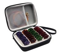 Guitar Pick Holder Case Guitar Picks Organizer Compatible for Fender/D'Addario/JIM DUNLOP/ChromaCast/Donner/Bolopick/Haneye/SUNLP MUSICAL INSTRUMENT All Size Picks Storage Pouch Box Black (Case Only)