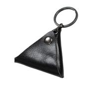 Guitar Pick Holder Case Triangular Soft Organizers Portable Container Leather Plectrum Case, Black