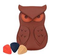Guitar Pick Holder - Creative Leather Keychain Bag Case, Compact Pick Organizer Pouch | Portable Quarter Keychain Storage, Acoustic Folk Guitar Wallet for daily carry, travel or music, Brown