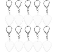 Guitar Pick Holder Keychain - 10 Pcs Plectrum Storage Case with Lid for Acoustic & Electric Guitar Musicians