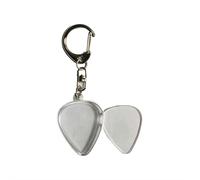 Guitar Pick Holder Keychain Heart Shaped Clear Case for Easy Identification and Storage of Standard Guitar Picks for Players & Music Enthusiasts