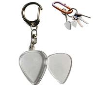 Guitar Pick Holder Keychain - Transparent Heart-Shaped Case for Standard Picks, Portable Clear Pick Storage with Keyring for Quick Access - Durable Music Accessory for Guitarists & Travel Use